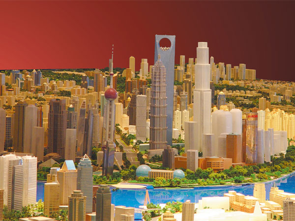 上海浦东新区规划沙盘模型